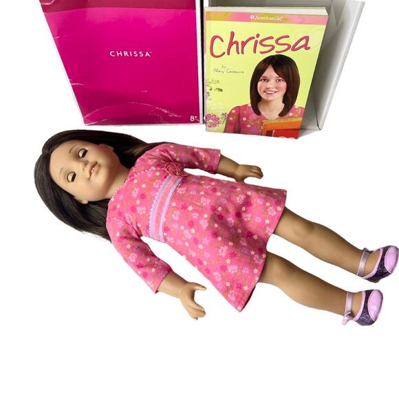 American Girl CHRISSA GOTY DOLL In Meet Outfit Dress Shoes Panties Book BOX - Picture 4 of 8